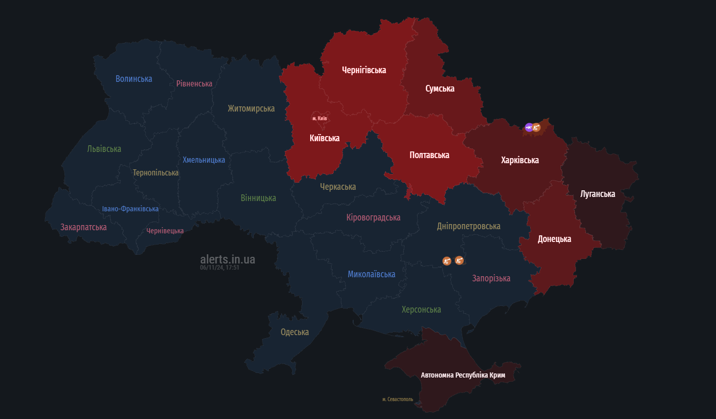 У Києві та низці областей оголосили тривогу: росіяни запустили ракети